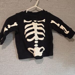 Carter's Black and White Skeleton Print Top